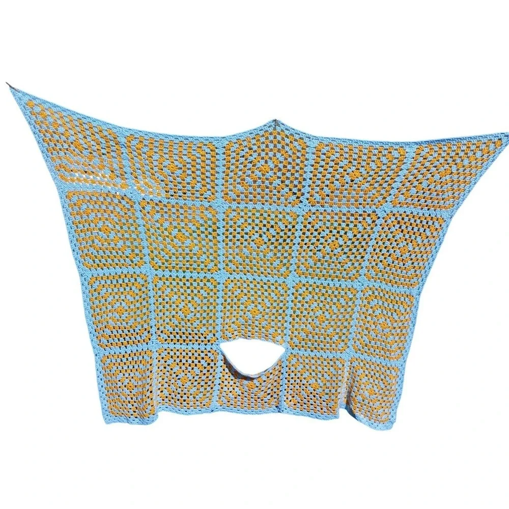 Handmade Crochet Afghan Throw Blanket 66x78